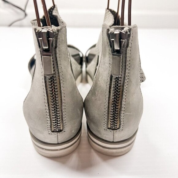 Eileen Fisher Sandals Womens 7 Beige Sport Platform Nubuck Perforated Dot Cross - Picture 9 of 12